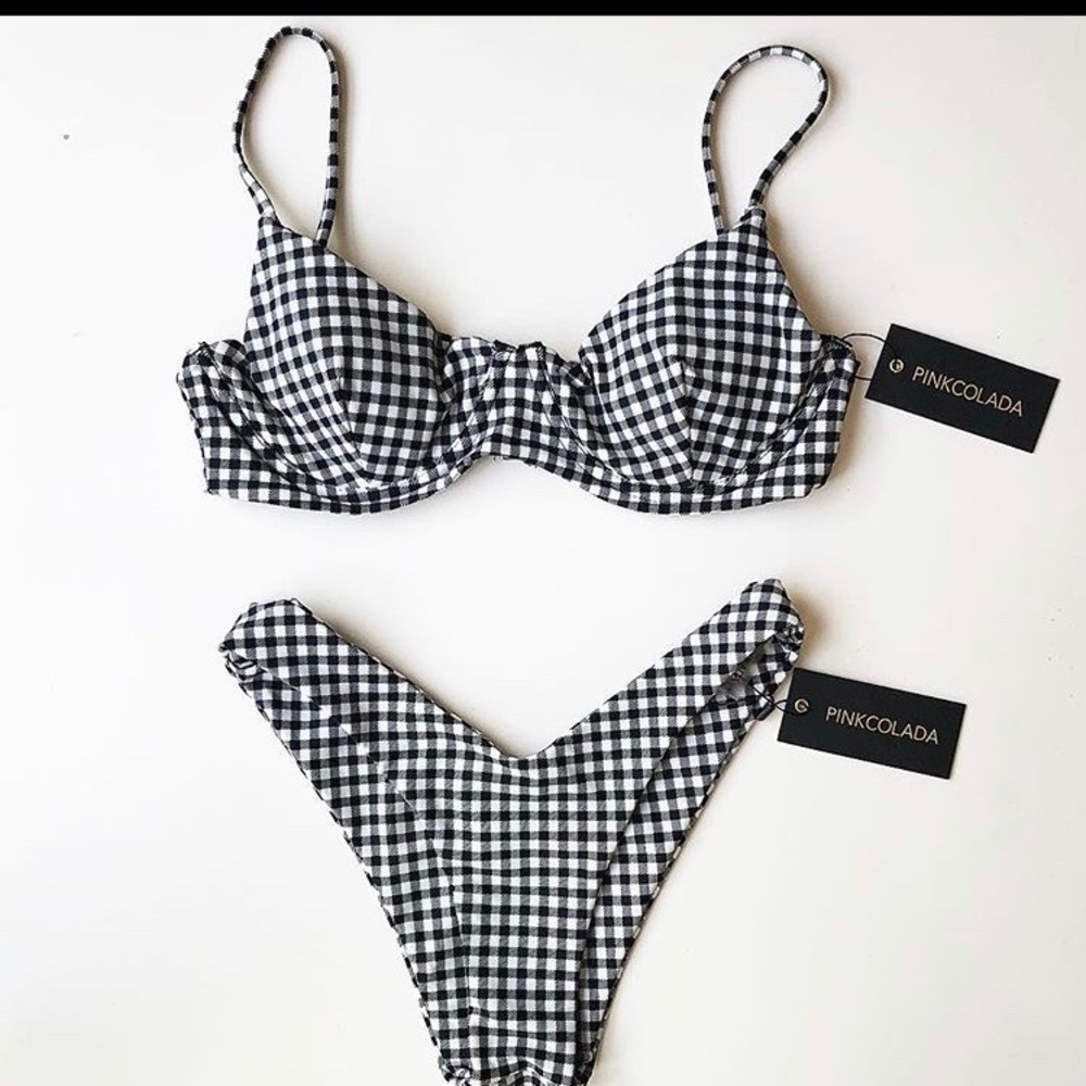 PINKCOLADA Gingham Bikini Set